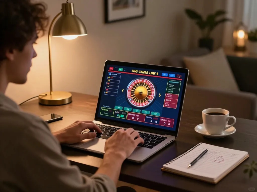 Experience immersive gameplay at cm88 online casino with vibrant roulette action on a sleek laptop.