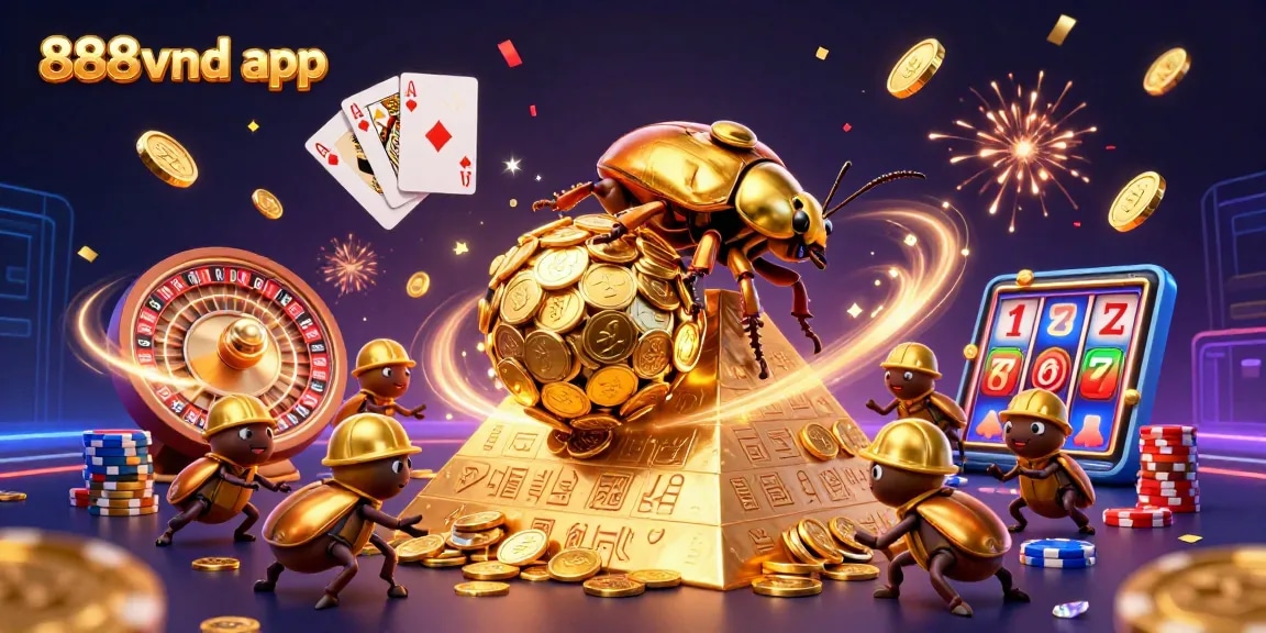 Experience winning with the visually immersive 888vnd app, featuring casino elements and vibrant gameplay.