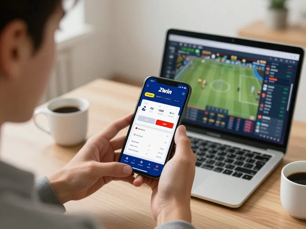 Player actively engages with the trang chủ 23win app for strategic sports betting.