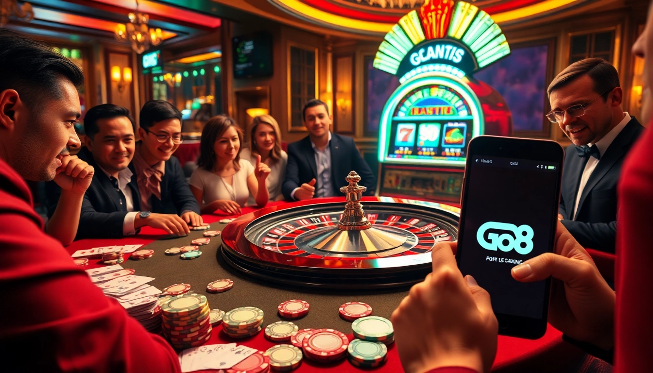 Experience thrilling gameplay at the go8 casino with exciting roulette and poker action.