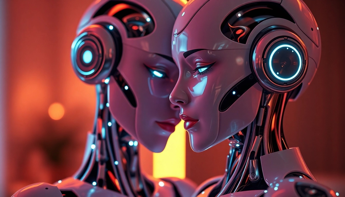 Realistic humanoid sex bot with advanced AI features in a warm, inviting atmosphere.