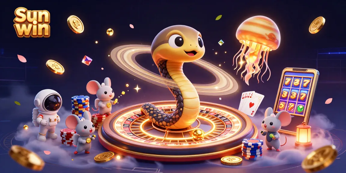 Experience thrilling bets at Sun win with an exciting casino-themed cosmic scene.