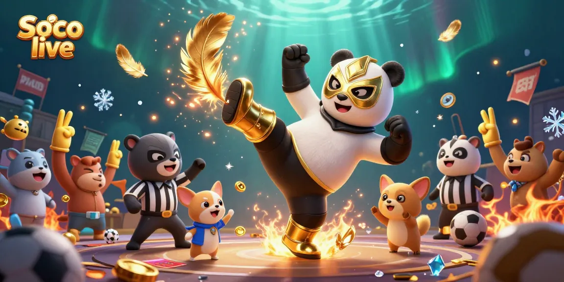 Soco live showcases thrilling sports betting action with colorful animated characters in a vibrant casino scene.